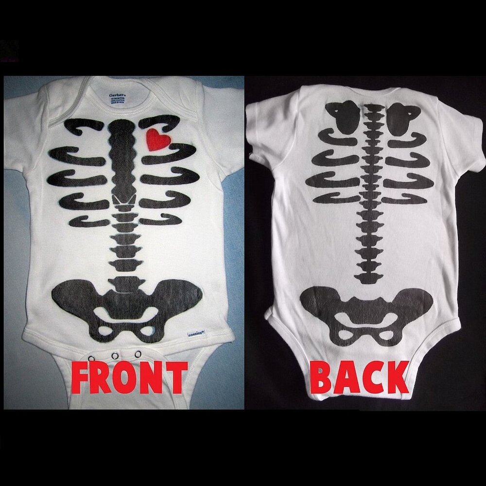 SKELETON BONE ONESIE w/FULL GRAPHICS